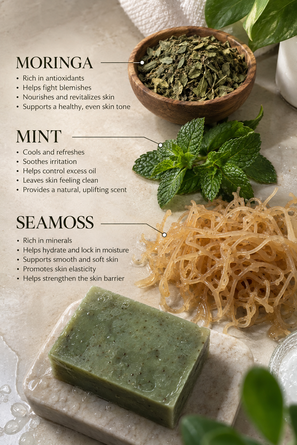 Moringa + Mint Seamoss Soap