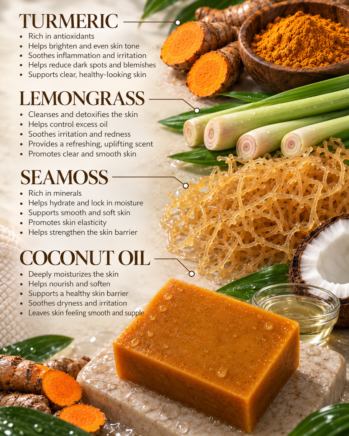 Turmeric + Lemongrass Seamoss Soap